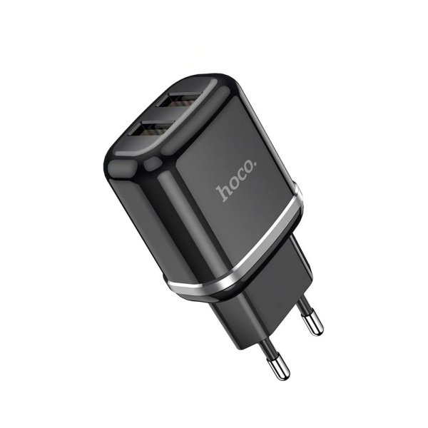 СЗУ HOCO N4 2xUSB-A, 2.4A, чёрное